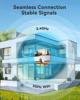 Wired 24/7 Recording â 5G/2.4G Dual-Band WiFi 2K Outdoor Security Camera MUBVIEW QB320
